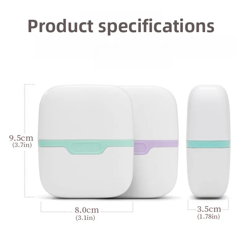 جهاز تدليك الوجه المزدوج على شكل آيس رولر، أداة تبريد ومهدئة للعناية بالبشرة، كرة صغيرة برأسين للعناية بالانتفاخ والمسام