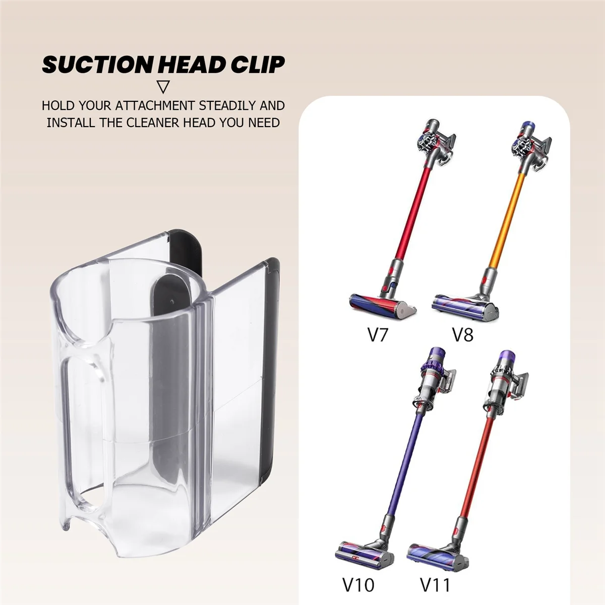 For Dyson V7 V8 V10 V11 Vacuum Cleaner Transparent Suction Head Clip Replacement Storage Holder Bracket Clip