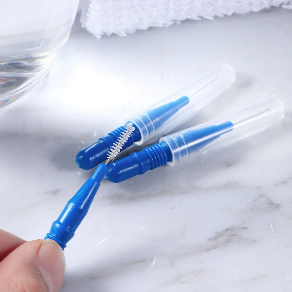 50 Pcs Dental Floss Interdental Brush Teeth Cleaning Supplies Oral Care Premium Blue Hygiene Toothpick Parts