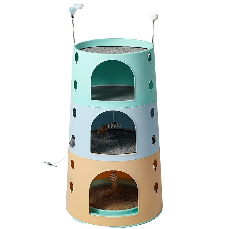 

Multi-layers Cat Scratching Bed Indoor Furniture Protection Scratcher With Stable Cat Ball Toy