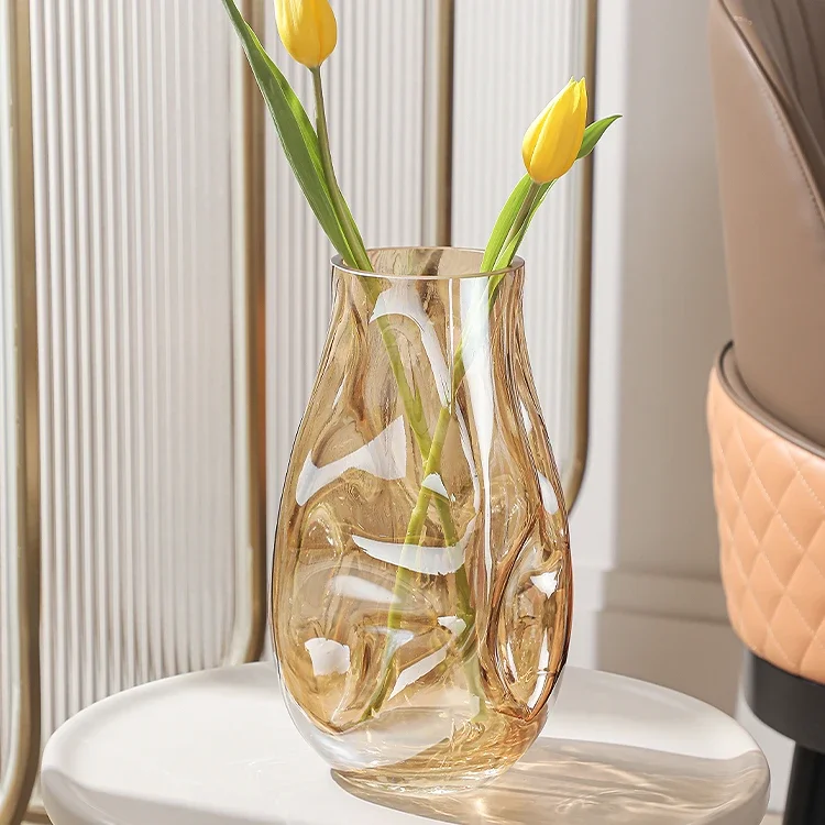 Light Luxury Vase Decoration  Living Room Flower Arrangement Glass High-grade Transparent Crystal Aquarium