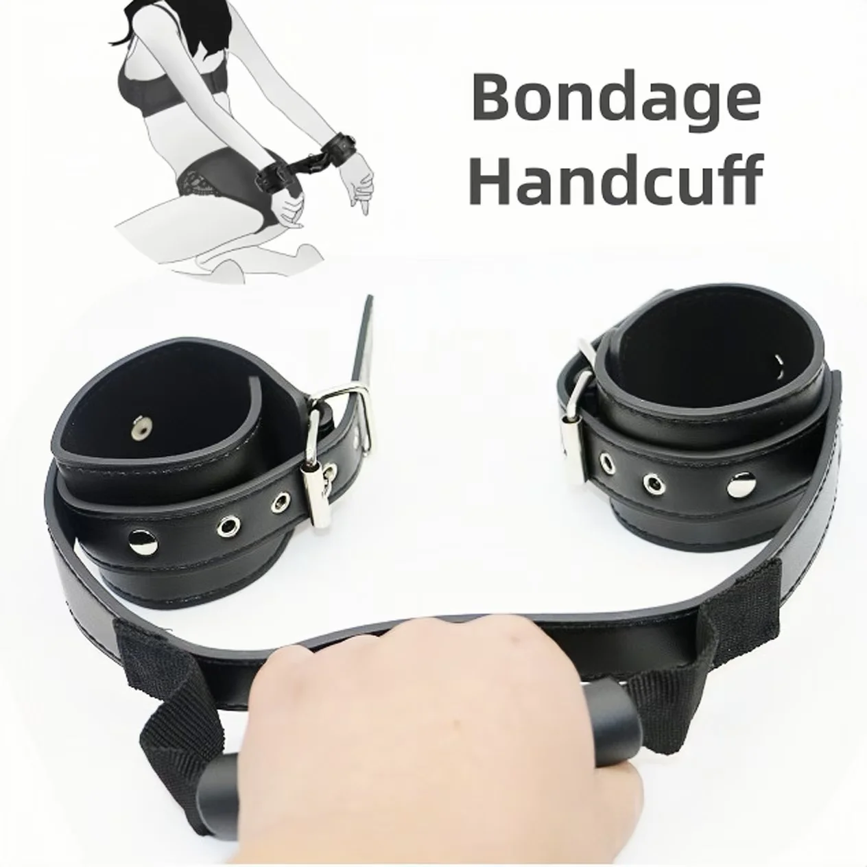 SM Adjustable Fun Leather Handcuffs Adult Couple Training Handcuffs Sex Binding Toys