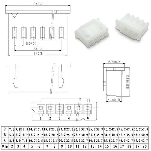 Xh 2,54 bis dupont 2,54 jst stecker dupont kit jst-xh 2,54mm & dupont 2,54mm gehäuse 16cm draht (xh-to-dupont)