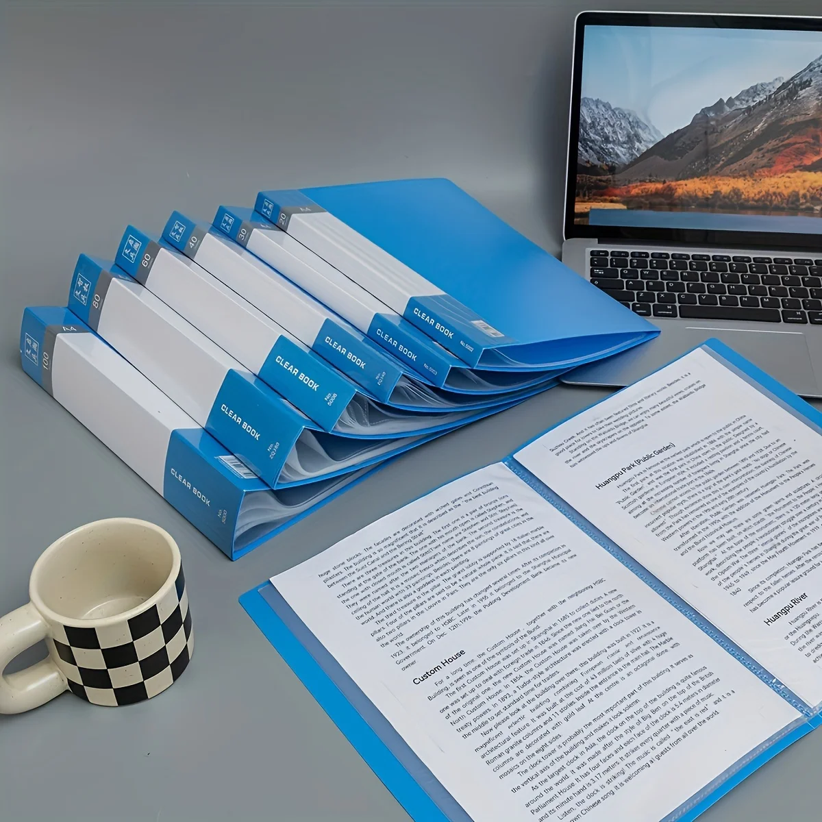 

A4 File Bag 40 60 80 100 Pages Data Book Large Capacity Files Folder Information Booklet Stationery Office School Supplies