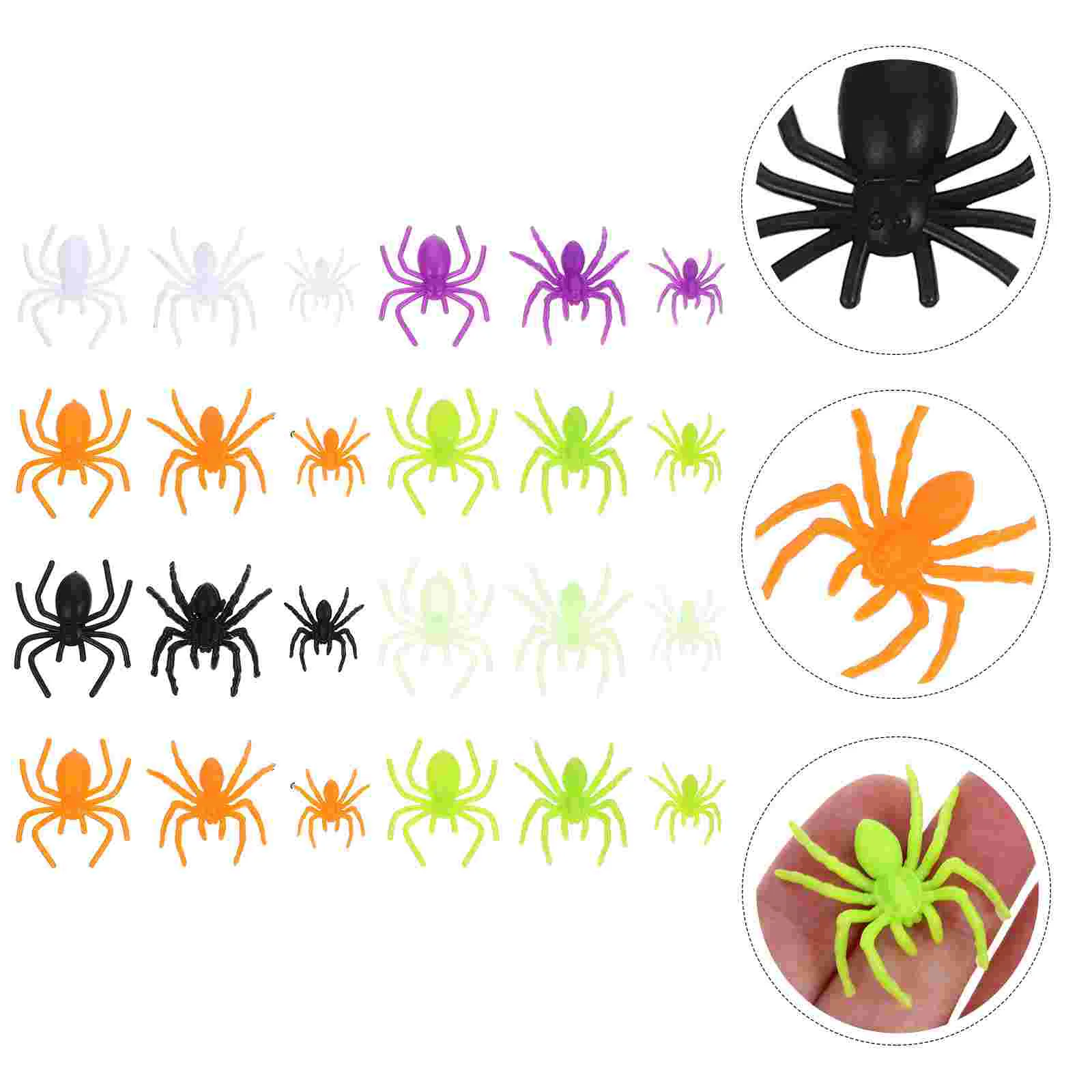 

200 Pcs Decorations Plastic Mini Spider Child Colorful Ornaments Scare Realistic Fake Spiders Toy