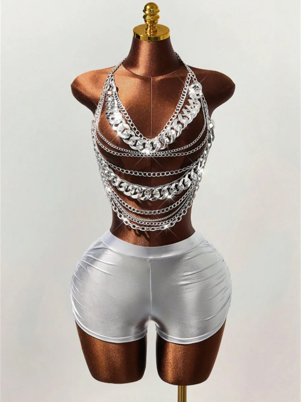 

Sexy Women Hollow Chest Body Chain Lady Vintage Metal Chest Chain Dance Belt Summer Beach Party Body Jewelry Gift