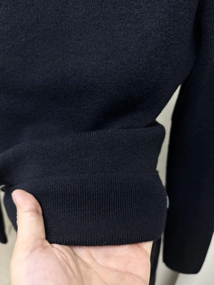 Suéter Ne de Punto Suave para Mujer, Corte Ajustado, Cuello Medio Alto, Cseta Interior, Capa Superior, Manga Larga, Inf...