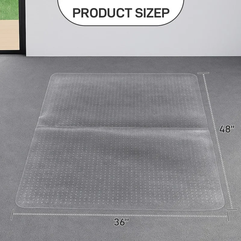 

Premium Frosted 2.2mm Double-Fold PVC Floor Mat - 90x120cm (36x48in) Heavy-Duty Rectangular Non-Slip Wear-Resistant Mat
