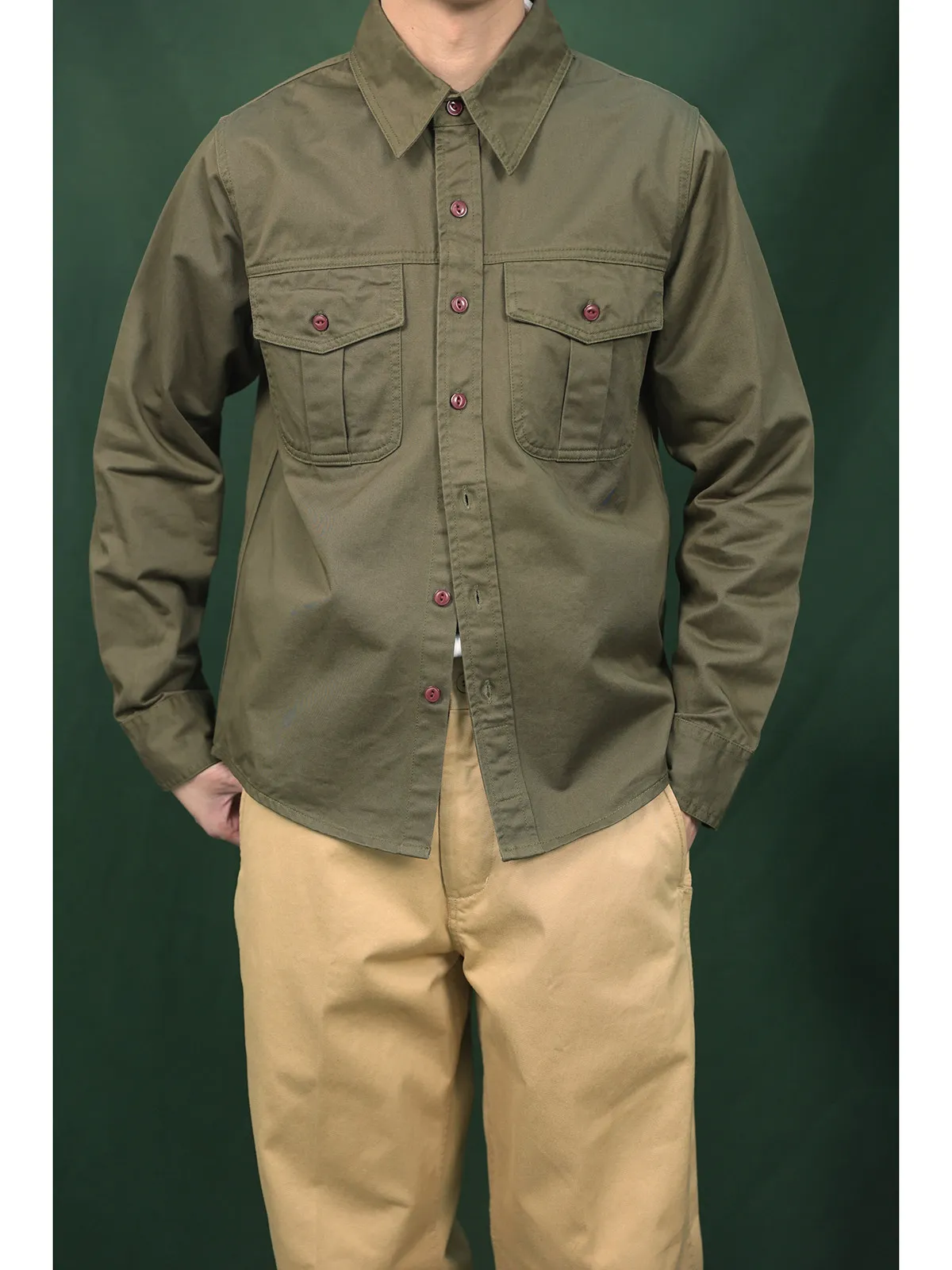 Engineer Shirt Washed Twill Vintage Engineer Shirt Double Pocket Work Shirt Long Sleeve Cloth for Men