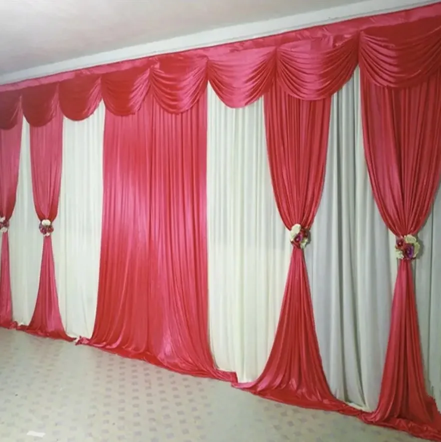 Imagem -02 - Casamento Personalizado Contexto Cortina com Ganhos Decoração de Fundo Romântico Ice Silk Stage Painel Cortinas 10x20ft