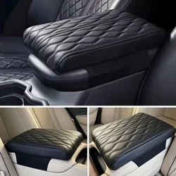PU Leather Car Armrest Pad Cover Multi-color Center Console Wave Embroider Auto Seat Box Protection Cushion Hand Supports