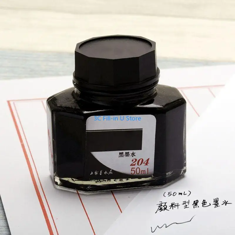 

G8TA 50ml Bottled Glass Smooth Writing Fountain Pen Refill School Student Station