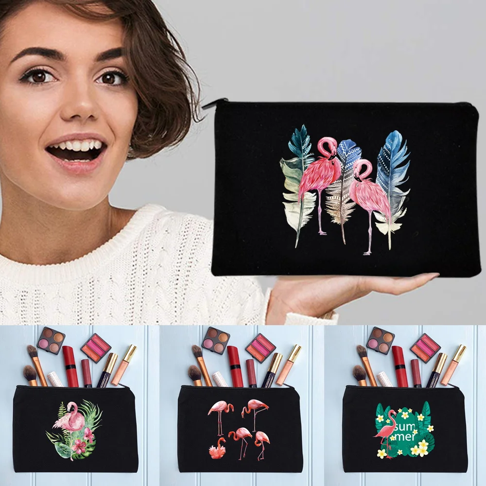 Makeup Bag Cosmetic Bags Travel Lipstick Organizer Cases Flamingo Pattern Print Series 2024 Fashion Zipper Clutch Phone Purse