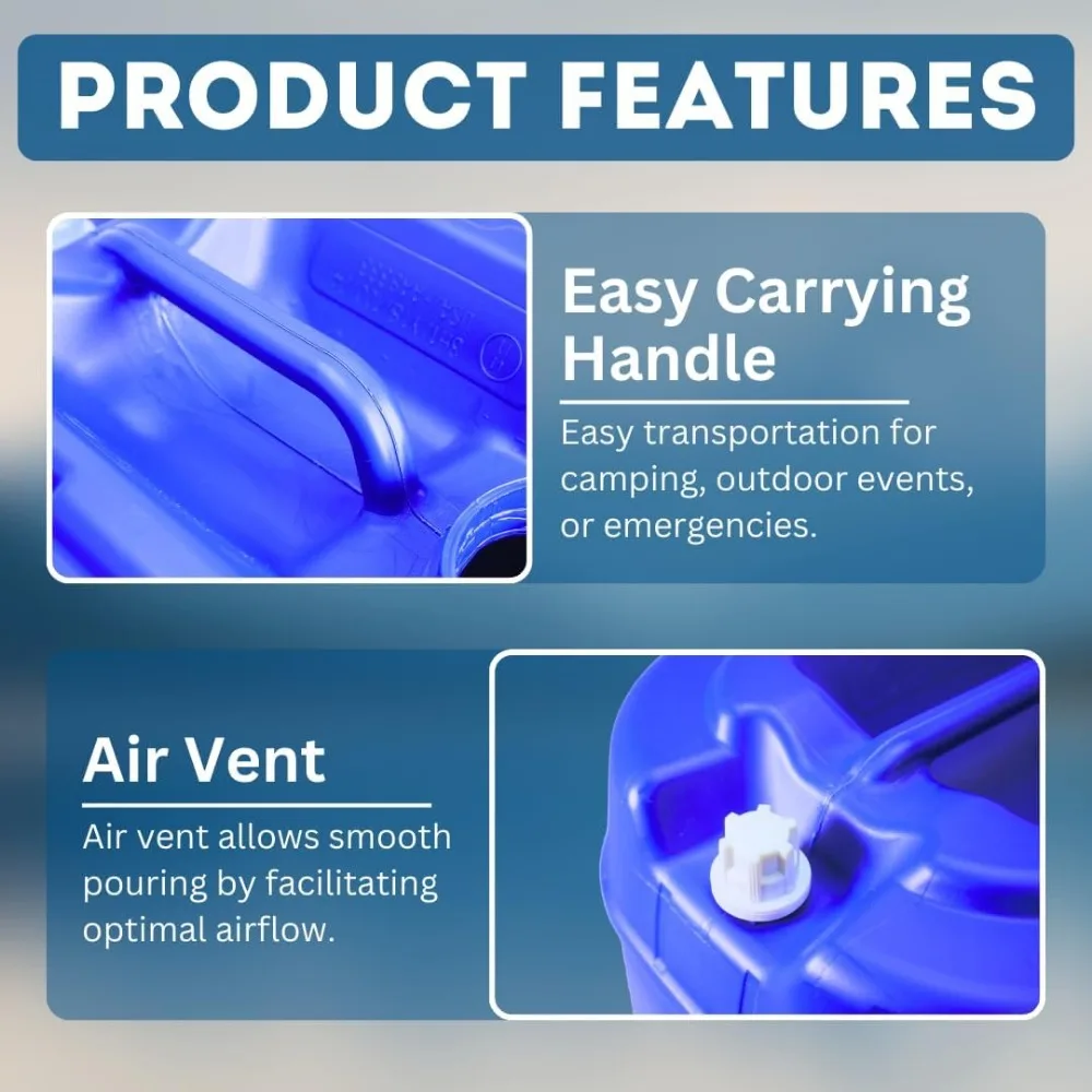 5 Gallon Stackable Water Containers with Lids & Spigot - Emergency Survival Supply