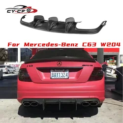 Real Carbon Fiber Car Rear Bumper Diffuser Lip for Mercedes Benz W204 C204 C63 AMG C300 Sport 2008-2011 Rear Diffuser accessorie