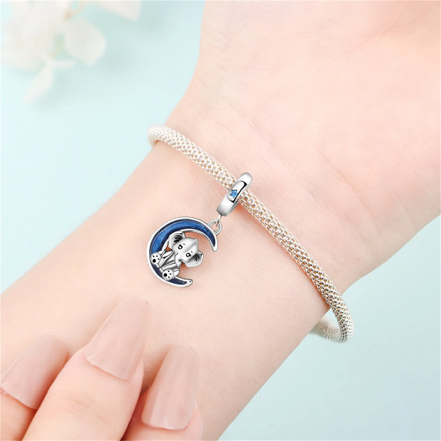 CYMYSS 925 Sterling Silver Charm Cute Animals Bead Elephant Pendant Fit Bracelets Necklace DIY Jewelry Making Party Gift