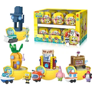 1 PCS SpongeBob Square Hosen Blindkasten Baublöcke Große Ei gedreht Patrick Octopus King Rubbers Autoboot -Figuren 12 HauptverkaufsspongeBob Grande - №10