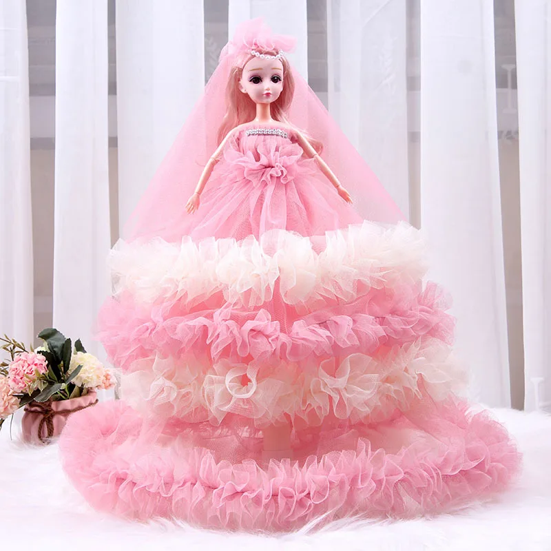 

30 см красивый торт свадебное платье девушка принцесса кукла 1/6 BJD модные вьющиеся волосы 9 суставов подвижное платье игровой домик игрушки подарок