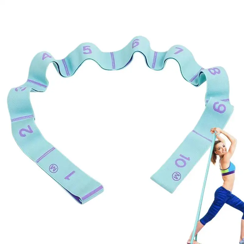 Stretch Band For Exercise 10 Loops Exercise Band Fitness Strap Elastic Strength Bands For Pilates Yoga Dance And Gymnastics