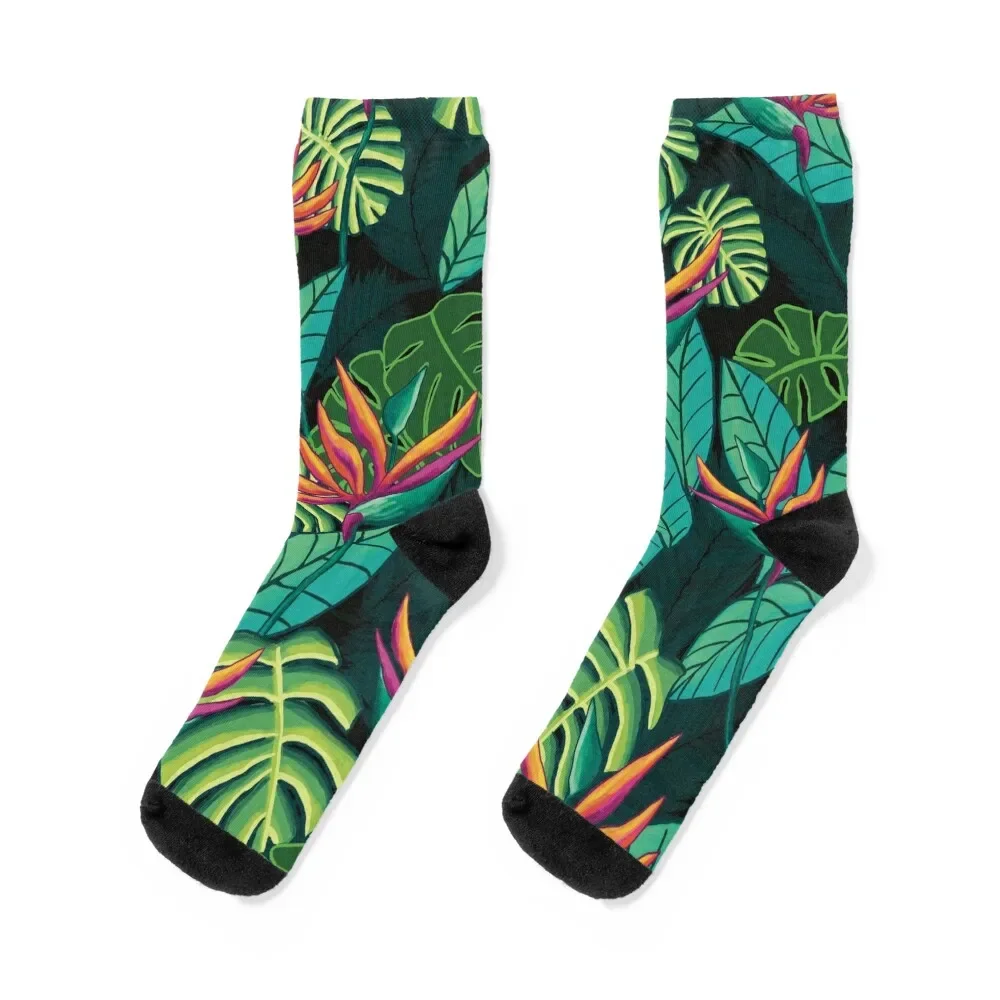 

Birds in Paradise Black Socks christmas stocking anti-slip Ladies Socks Men's