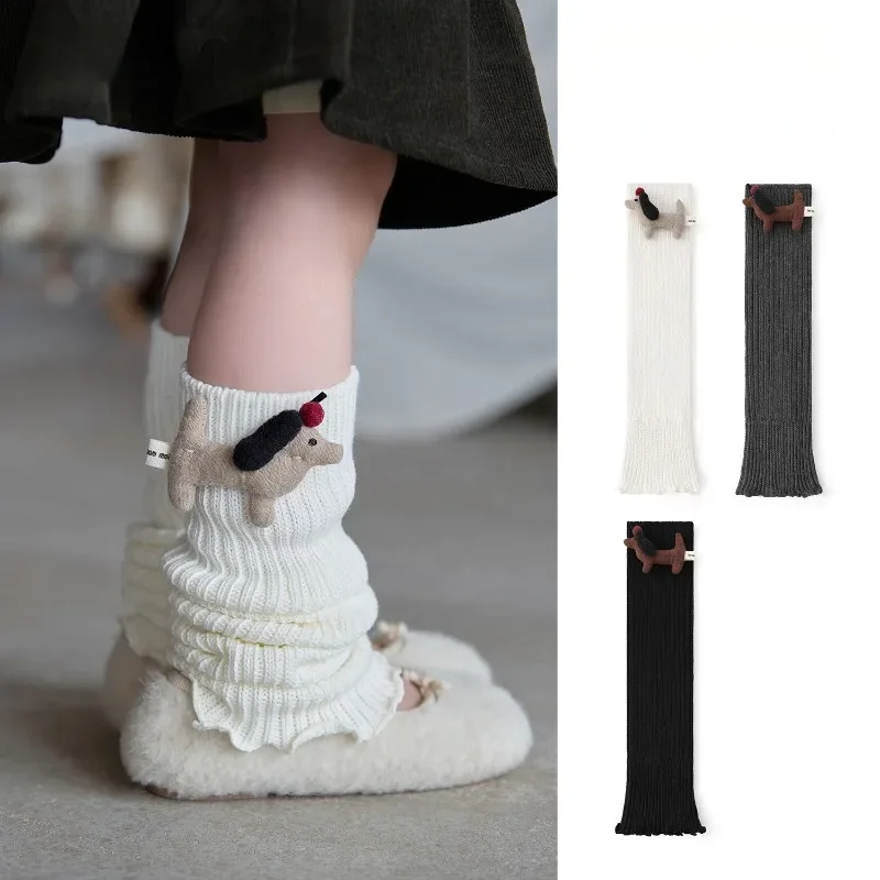 Children Leg Warmers cute cartoon dog Knitted Socks Baby Girls Warm Foot Cover kawaii Sweet Ballet Guards Socks Long Stockings