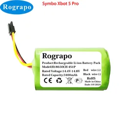 New 14.8V 3400mAh 4ICR19/66 BONA18650-MF1 Battery For Symbo Xbot 5 Pro 5pro Robot Vacuum Cleaner