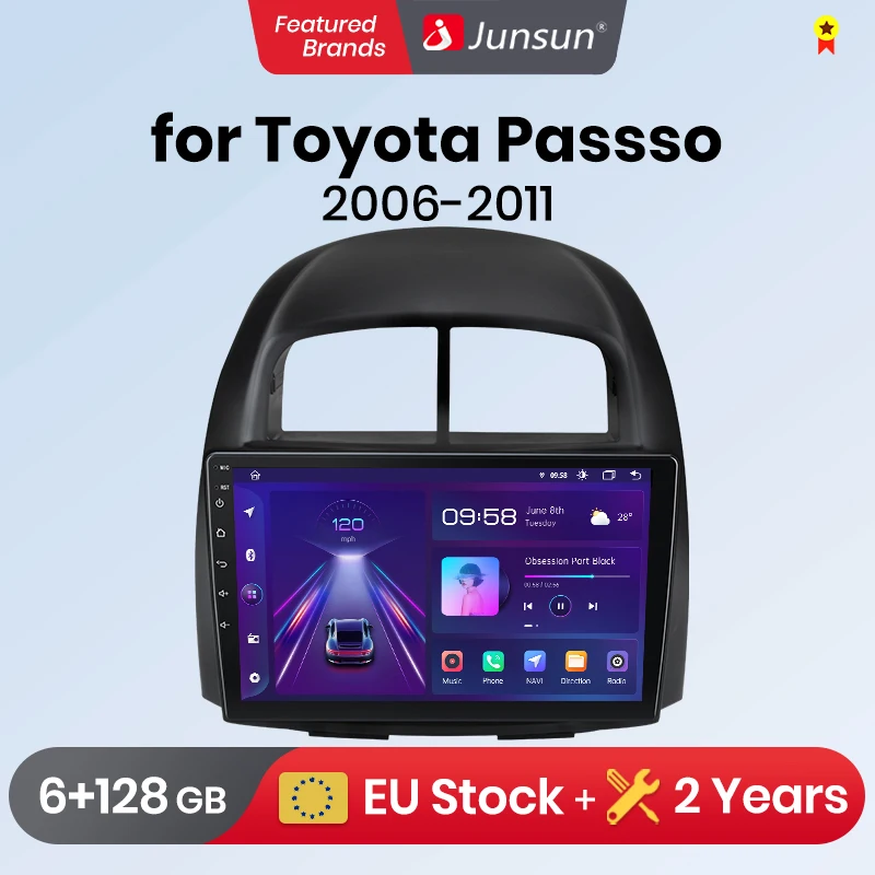 Junsun V1 Plus For Toyota Passso 2006 - 2011 Car Radio wireless CarPlay Android Auto car intelligent systems No 2 din 2din DVD