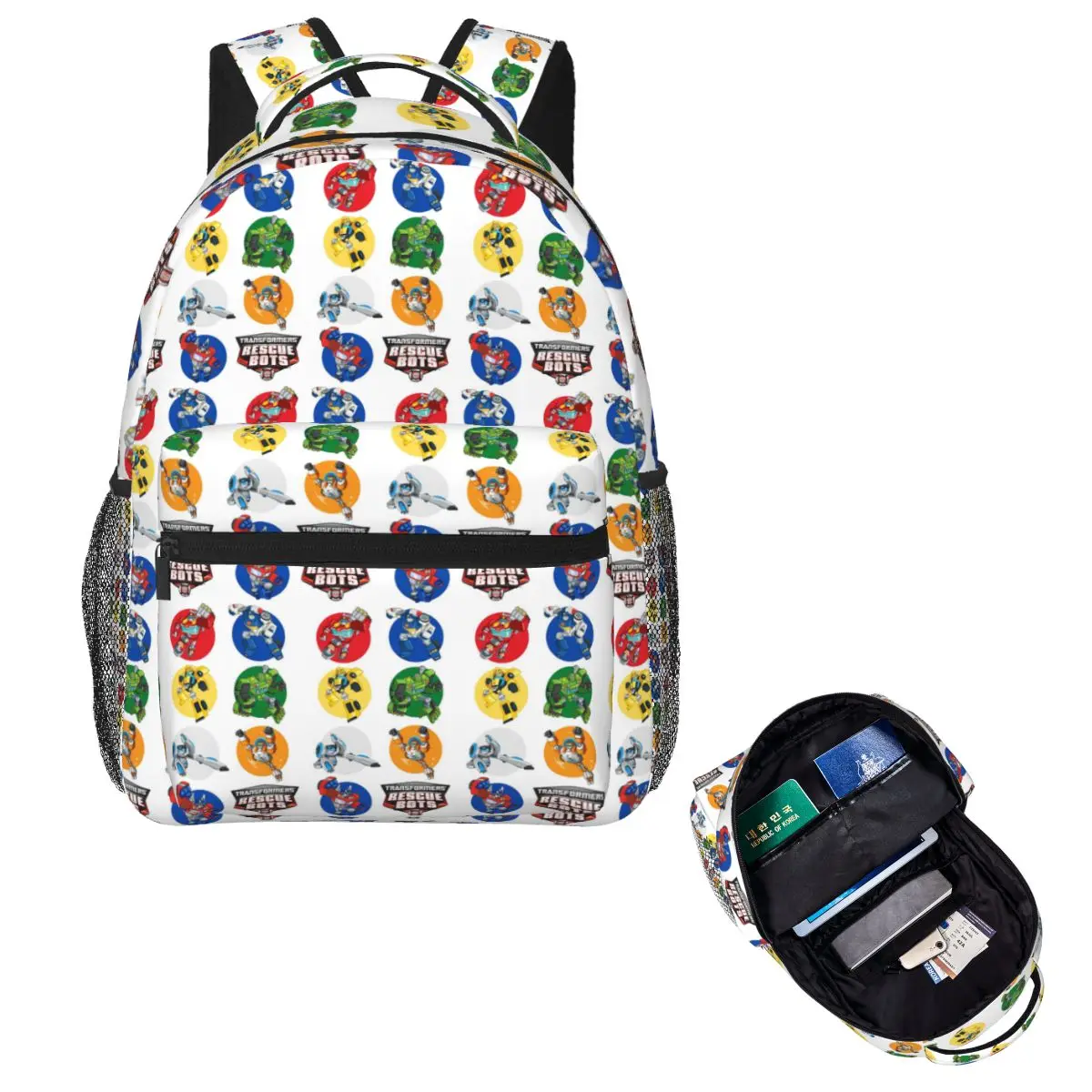 

Full Line Up Rescue Bots Student Backpack School Bag Hiking Travel Daypack for Men Women Fashion Bookbag Shoulder Bags