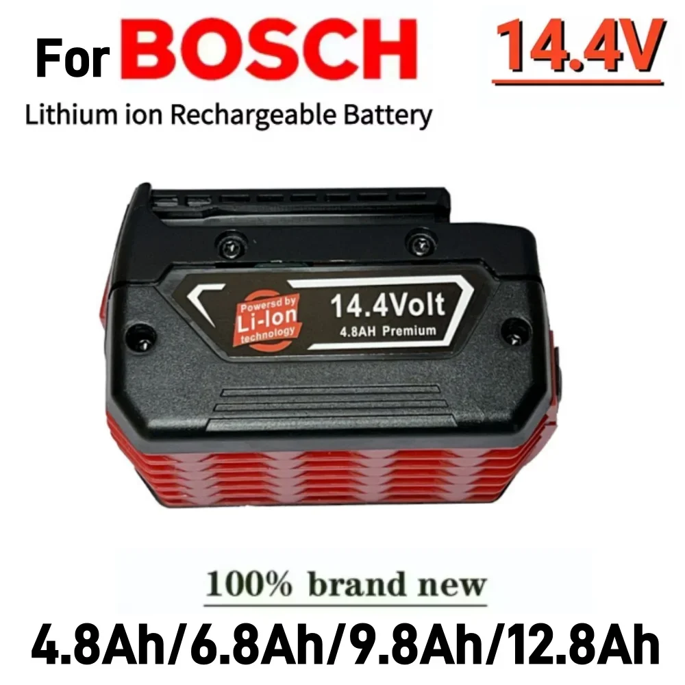 

2025 Rechargeable Battery 6.0Ah for Bosch 14.4V Power Tool BAT614G Replacement 4.8/6.8/9.8/12.8ah Lithium-Iion Battery