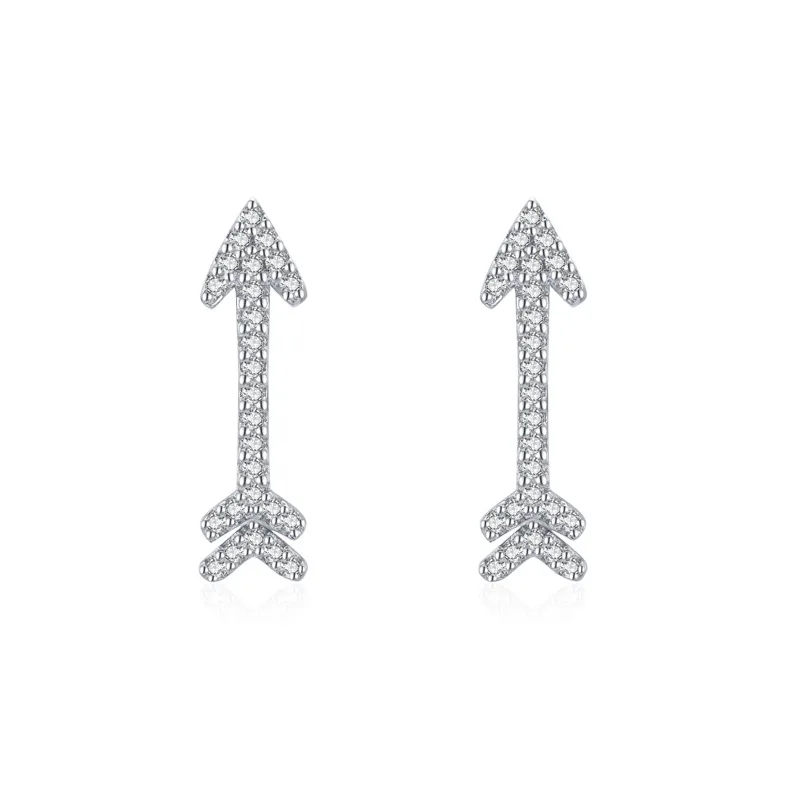 

S925 Sterling Silver Cupid Arrow Stud Earrings Women's Romantic High-End Light Luxury Fashion Jewelry