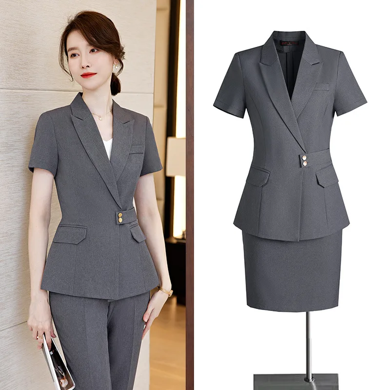 Navy Blue Suit Jacket for Women Spring and AutumnolCommuting Elegant Formal Suit Work Clothes High-End Goddess Temperament Busin