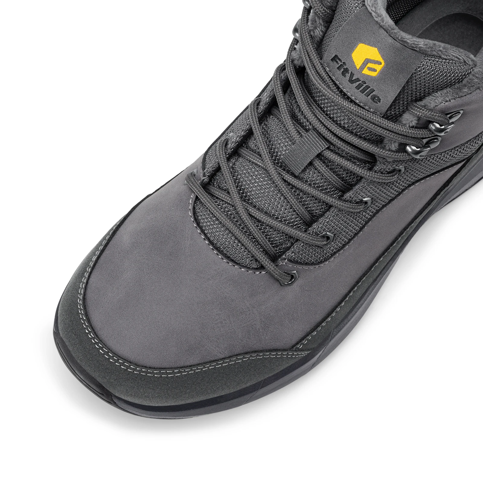 FitVille Outdoor Herren Winterstiefel, extra breite Zehenpartie, wasserabweisende, warme, mit Fleece gefütterte Trekking-Schneeschuhe für Männer – Detail 15