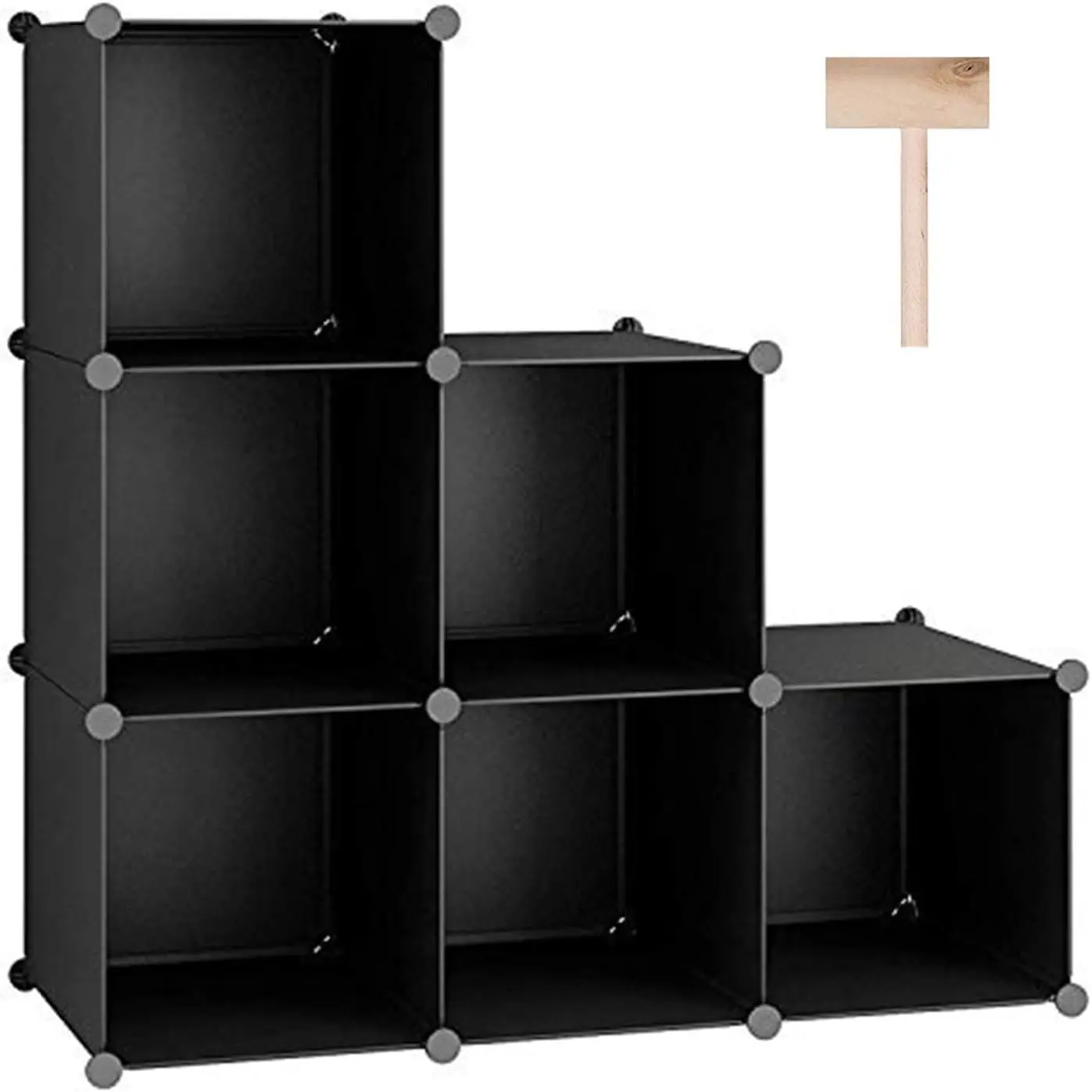

6-Cube Storage Organizer, Stackable Storage Cubes Shelves, Portable Bookshelf, Plastic Clothing Storage Closet Organizer, DIY