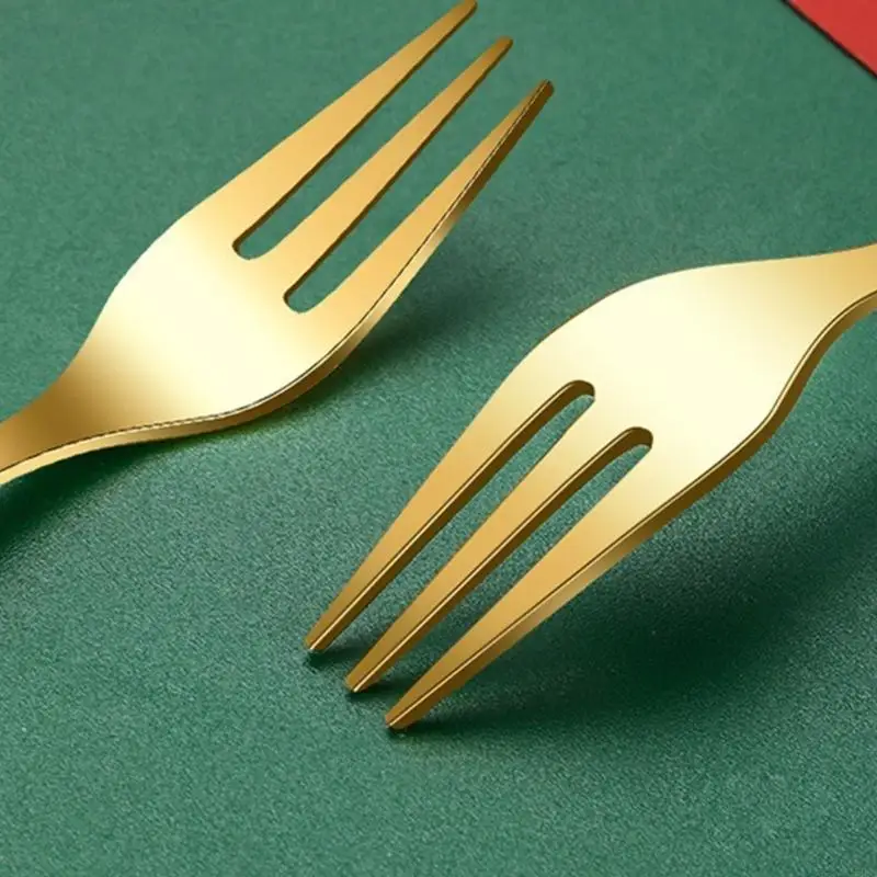 4PCS Christmas Dining Set Stainless Steel Utensils with Festival Embellishments Suitable for Happy Holiday Feasts Q5WC
