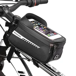 Bicycle Bag 1L Frame Front Top Tube Bike Bags Waterproof Touch Screen Cycling Bag Handlebar Phone Holder Bag Bicycle Accessories