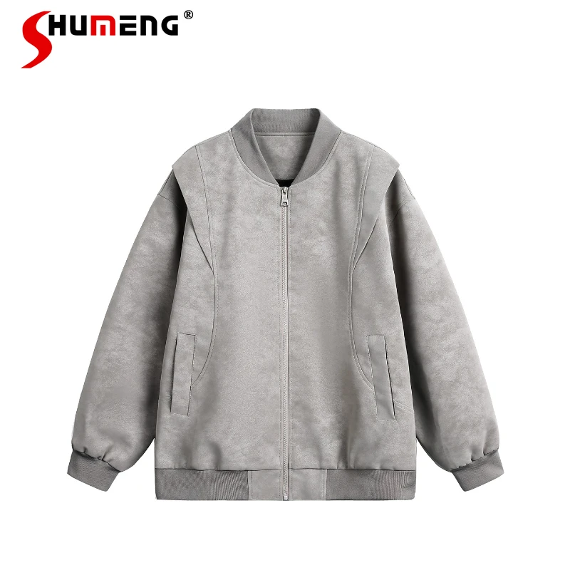 

Модные бейсбольные куртки из искусственной кожи для мужчин и женщин, осень 202, новые модные пальто из искусственной кожи, мужские свободные мотоциклетные куртки