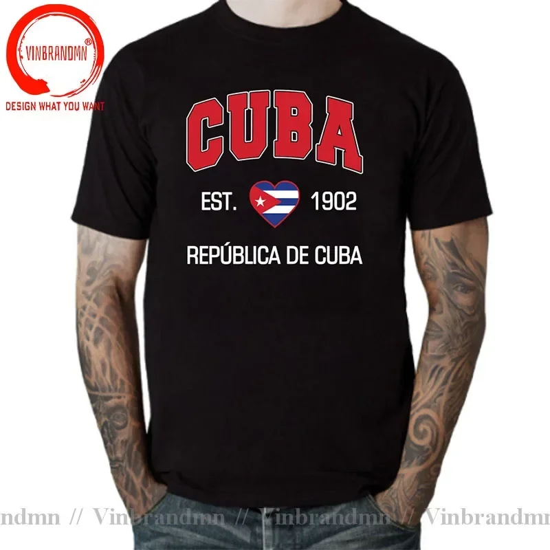 Vintage Cuban Flag Fans Lover T-Shirt EST.1902 La República De Cuba T Shirt Fashion Casual tshirt Streetwear Tee Shirt Camisetas