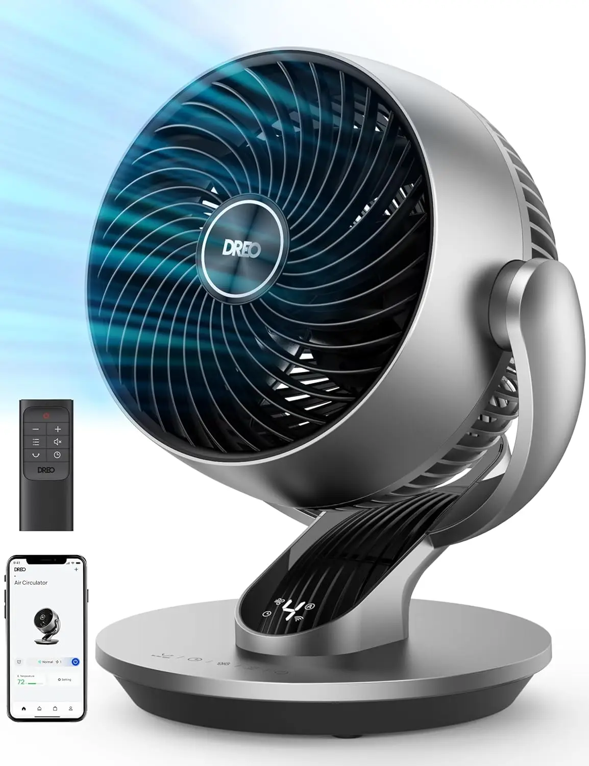 

Dreo Smart Table Fans for Bedroom, with Remote/Voice/Wifi/Alexa Control, 70 ft Air Circulator Fan, 12H Timer, 13 Inch Quiet Fan