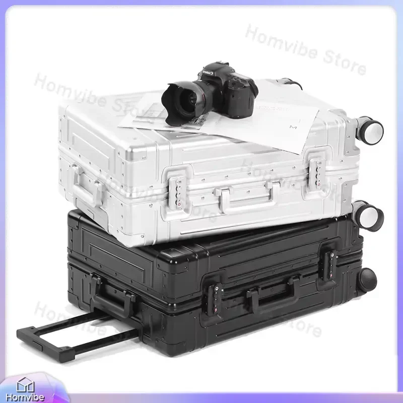 for High Quality Aluminum Magnesium Alloy Luggage 20 24 26 28 Inch Senior Travel Spinner Suitcase
