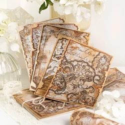 Yoofun 30sheets Vintage Lace Material Paper Lace Magazine Junk Journal Scrapbooking paper Cards Background Decoration Memo Pads