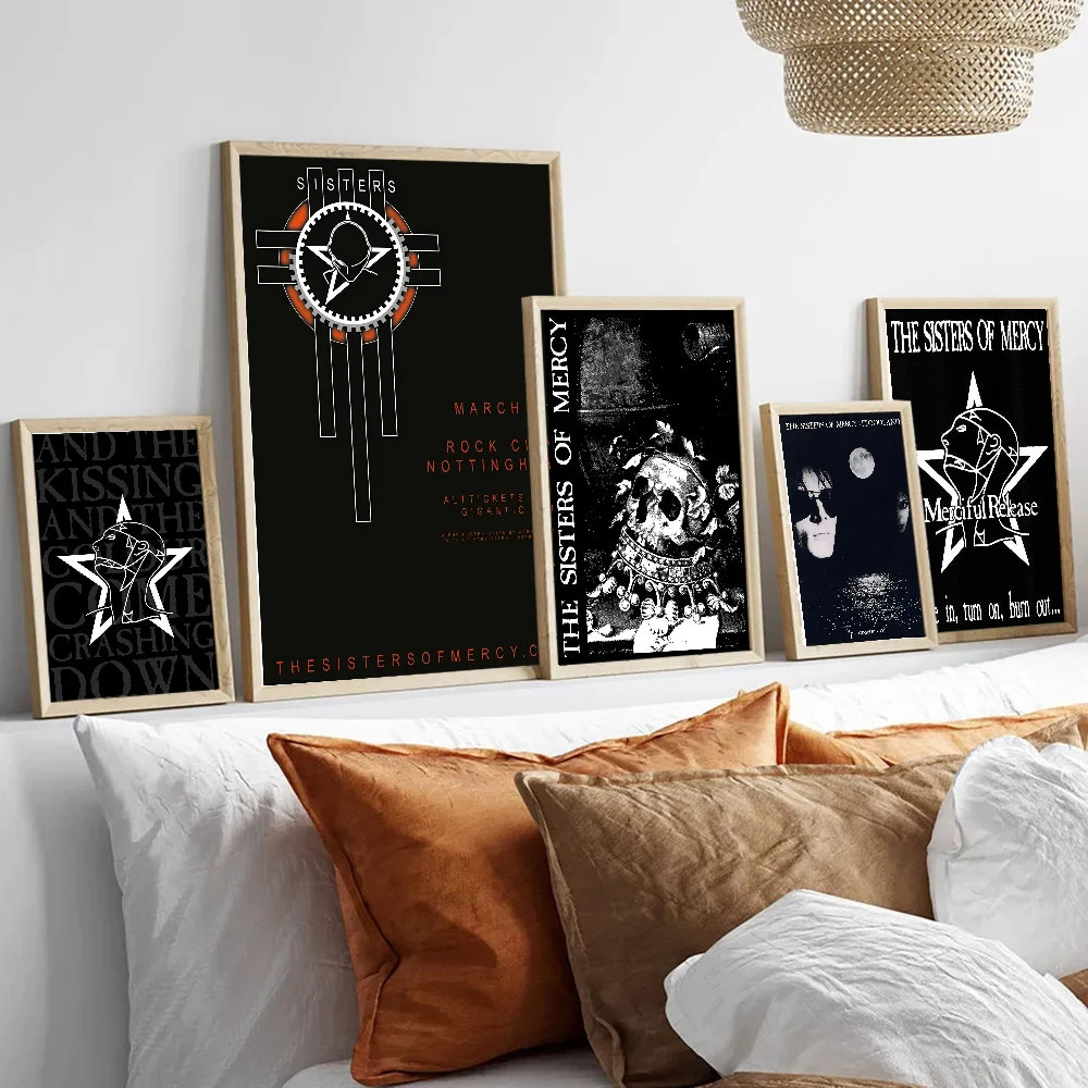 The Sisters of Mercy DIY Sticky Poster Vintage Room Bar Cafe Decor Home Decor