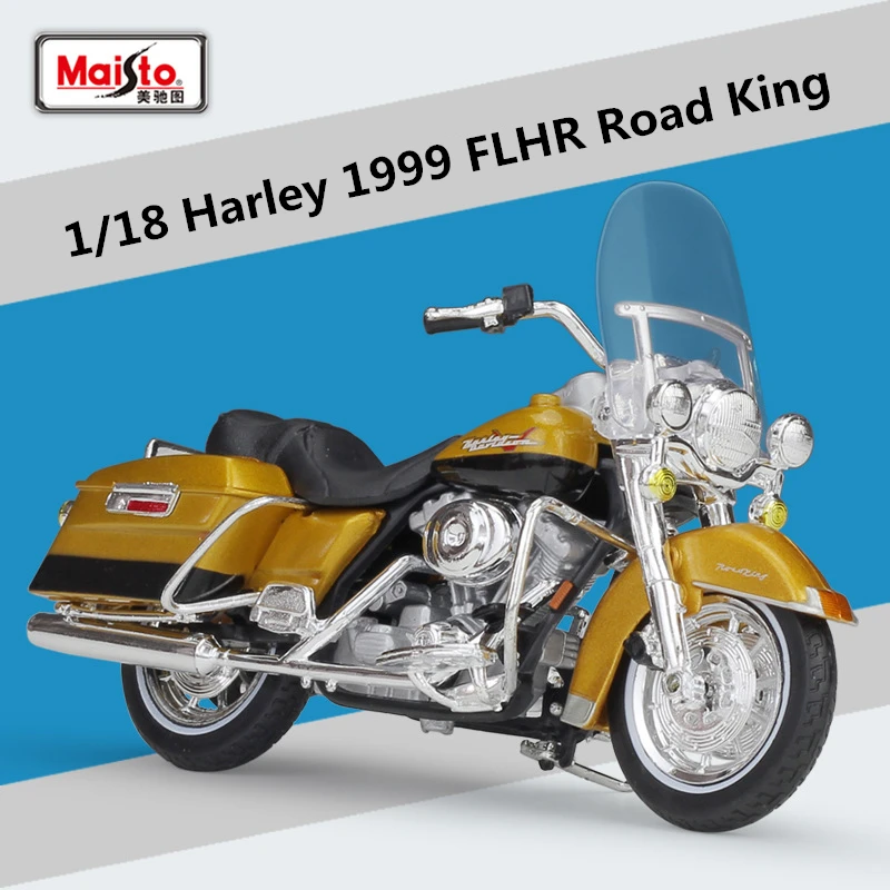 Maisto Tỉ Lệ 1:18 Harley Davidson 1999 FLHR Road King Hợp Kim Cổ Điển Mô Hình Xe Máy Mô Phỏng Kim Loại Đồ Chơi Mô Hình Xe Máy Trẻ Em Quà Tặng