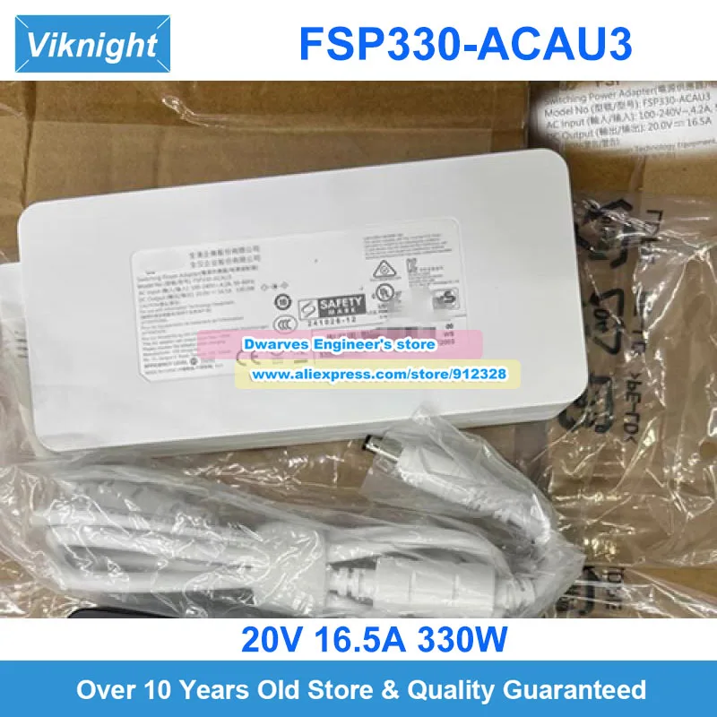 FSP330-ACAU3 AC Adapter 20V 16.5A 330W for Dragon 16K Aurora X Yaoshi 16 Ultra Gaming Laptop Charger