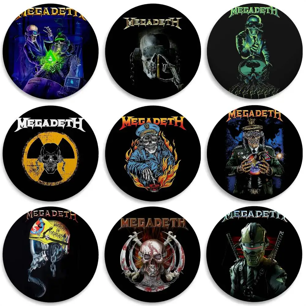 

M-Megadeths Heavy Metal Band Badges Round Exquisite Badge Brooches Creative Pins For Clothes Hat Backpack Gift Accessories
