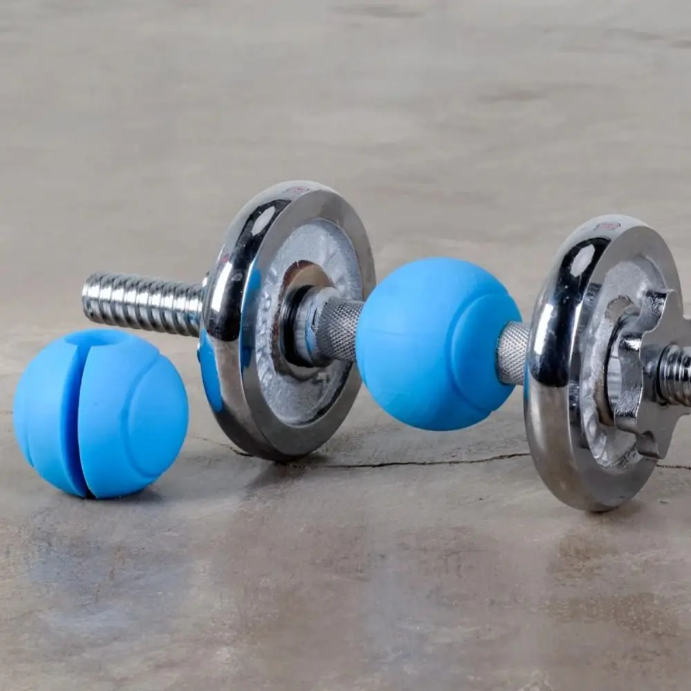 

1 Pair Reduce Palm Pressure Barbell Grip Ball Anti-scratch Weightlifting Silicone Dumbbell Grip Thicken Portable