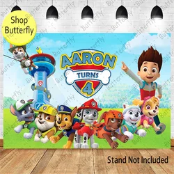 Marshall Chase Rescue Fire Dog Paw Patrol Captain Ryde Everest Skye Backdrop Boys Birthday Party Baby Shower Background Banner