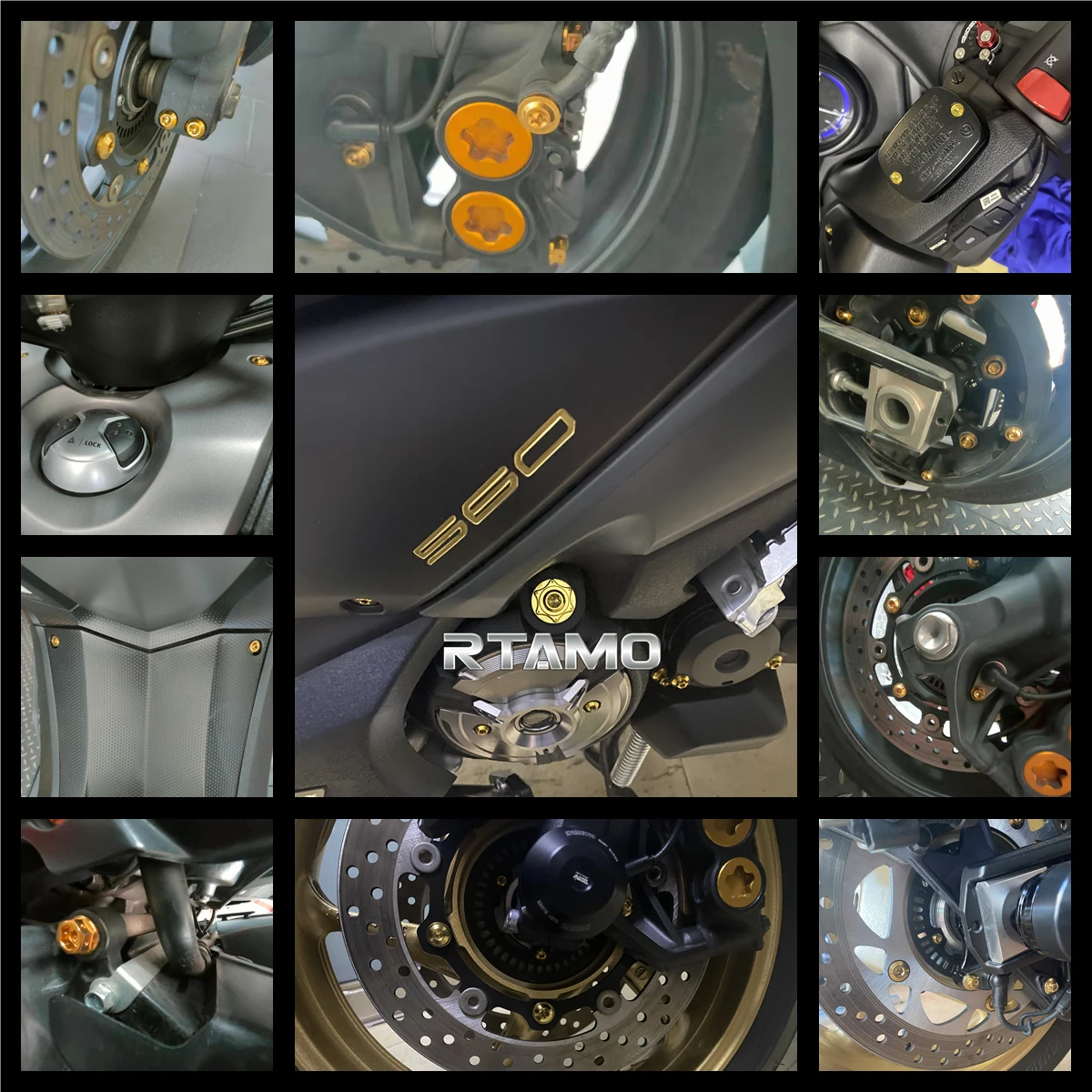 RTAMO Motorbike Titanium Alloy Bolts Rear Caliper Nut Fender Gear Plate Bolt for Yamaha Txmax560 (2022-2024)
