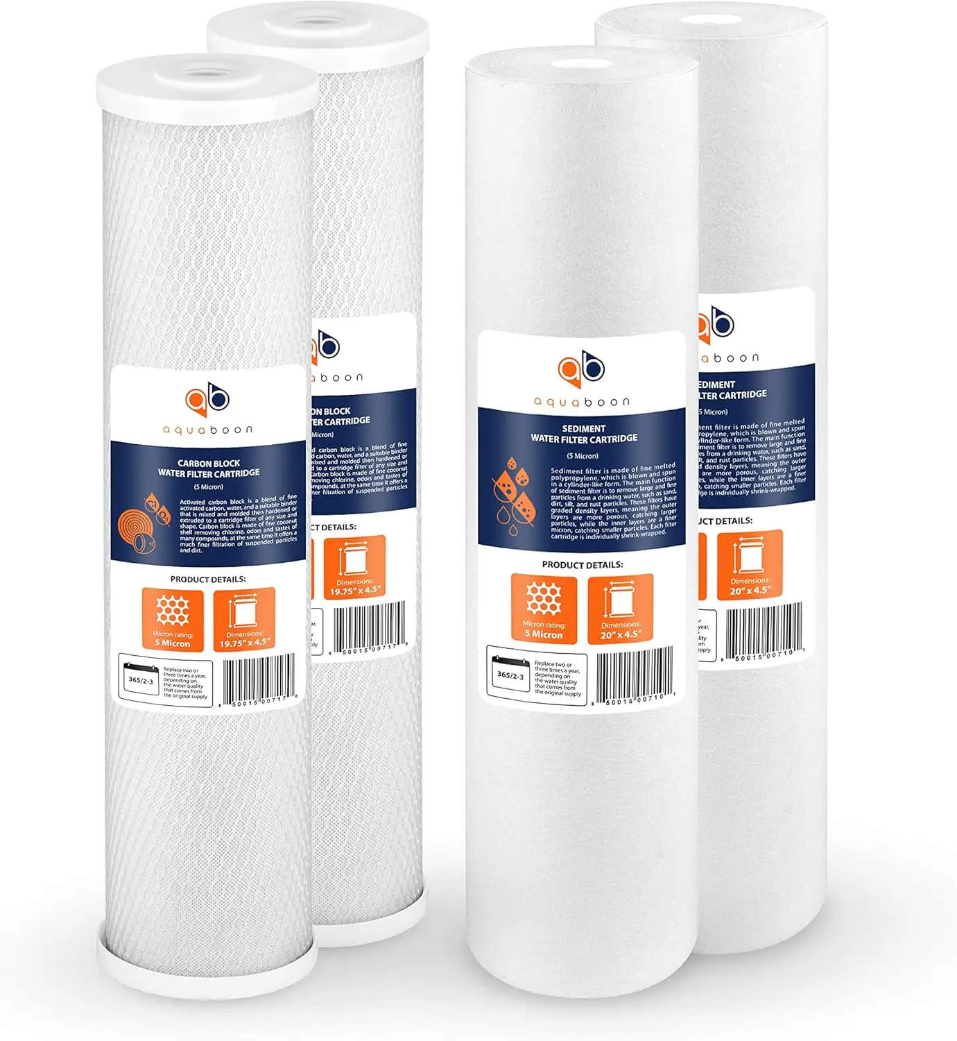 

Набор картриджей для фильтров для воды с 5 микрон, 4 шт., замена для всего дома для снижения осадков и хлора