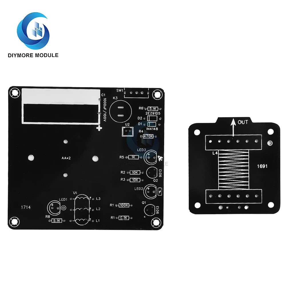 DC3V High Voltage Electromagnetic Cannon DIY Kit Coil Boosting Module Welding Practice Electronic Science Experiment Parts