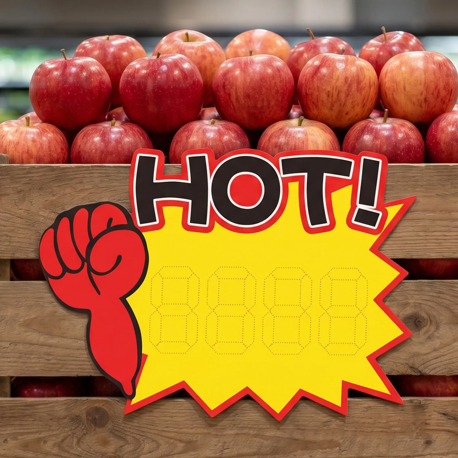 50Pcs Sale Price Cards Star Shaped Retail Tags Blank Price Labels High Visibility for Fruit Section Cold Cabinets Store